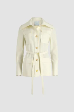 Safari jacket in sustainable technical wool twill