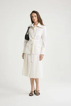 Safari jacket in sustainable technical wool twill