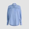 Safari shirt in printed organic cotton poplin