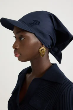 Scarf cap in organic cotton poplin