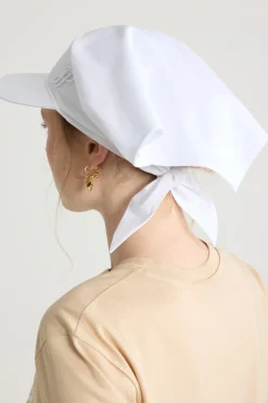 Scarf cap in organic cotton poplin