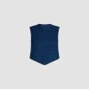 Scarf top in cotton denim