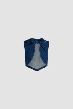 Scarf top in cotton denim