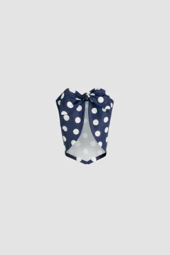Scarf top in printed recycled ottoman faille