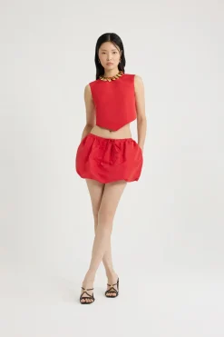 Scarf top in recycled ottoman faille