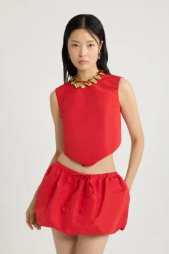 Scarf top in recycled ottoman faille