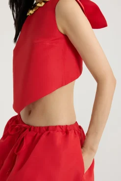 Scarf top in recycled ottoman faille