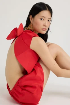 Scarf top in recycled ottoman faille