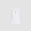 Scoop neck tank in ribbed organic cotton blend