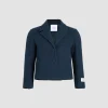 Short tailored jacket in lightweight organic cotton tweed