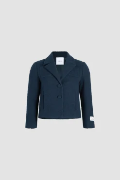 Short tailored jacket in lightweight organic cotton tweed