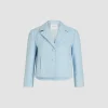 Short tailored jacket in lightweight organic cotton tweed