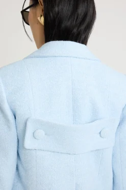 Short tailored jacket in lightweight organic cotton tweed