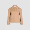 Short zipped jacket in organic cotton twill