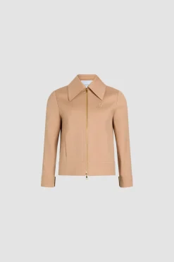 Short zipped jacket in organic cotton twill
