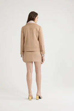 Short zipped jacket in organic cotton twill