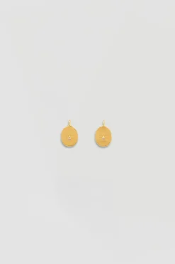 Small face brass earrings