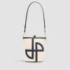 Small JP bucket bag in leather and canvas