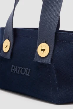 Small Patou logo trapeze tote in cotton canvas