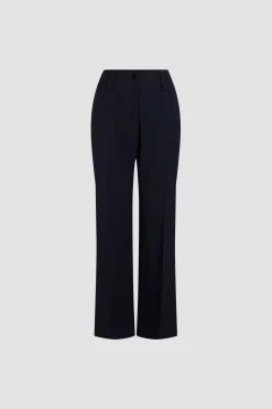Straight leg trousers in sustainable technical wool twill