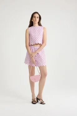 Summer shorts in printed quilted sustainable viscose blend