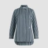 Tailored shirt in printed organic cotton poplin