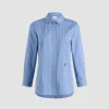Tailored shirt in printed organic cotton poplin