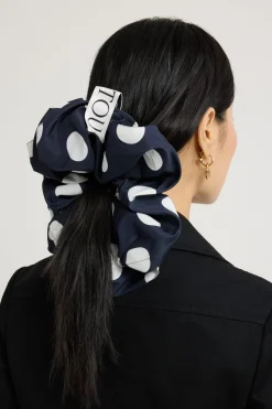 Volume scrunchie in printed recycled ottoman faille