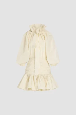 Volume sleeve mini dress in recycled faille