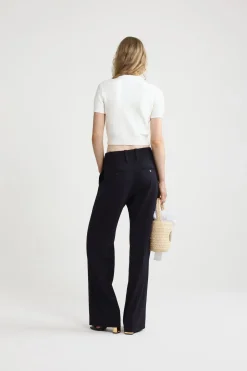 Waffle knit cropped cardigan in cotton