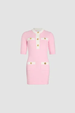 Waffle knit mini dress in cotton