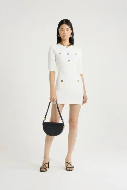 Waffle knit mini dress in cotton