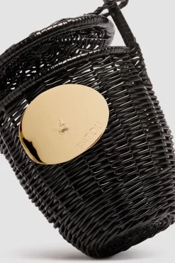 Wicker bucket bag