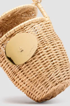 Wicker bucket bag