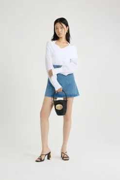 Wrap blouse in organic cotton poplin