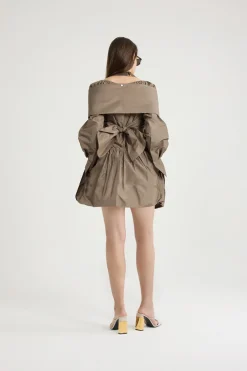 Wrap blouse in recycled faille