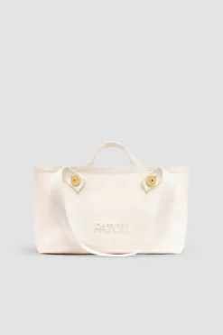Large Patou logo trapeze tote in cotton canvas