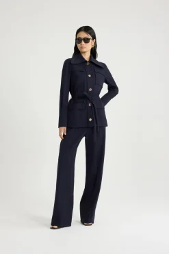 Safari jacket in sustainable technical wool twill