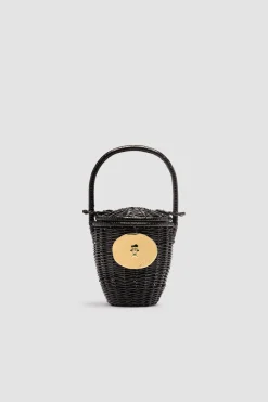 Wicker bucket bag